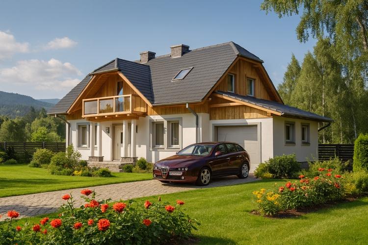 Projekt domu murowanego L-34 "DOM ŻWIROWA" - wizualizacja