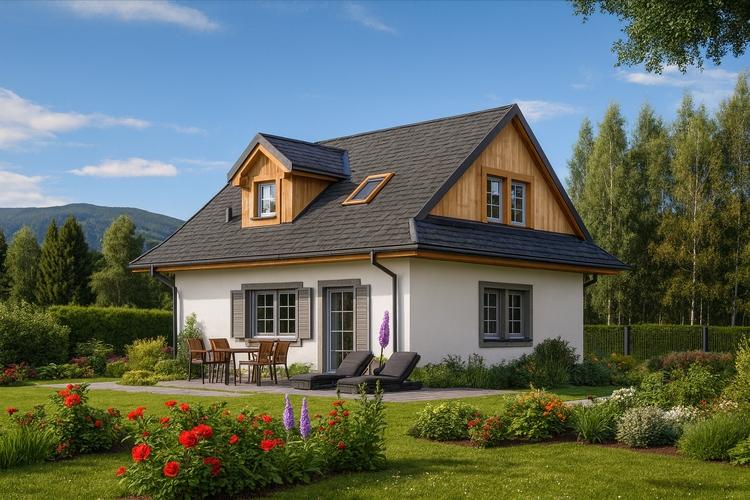 Projekt domu szkieletowego L-44 "DOM BIAŁA" - wizualizacja