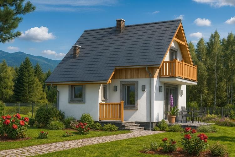 Projekt domu szkieletowego L-56 "DOM KRESOWA" - wizualizacja