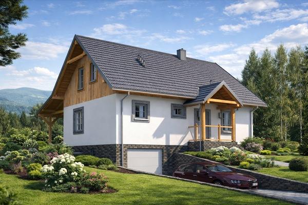 Projekt domu szkieletowego L-99 "DOM POLNA" - wizualizacja