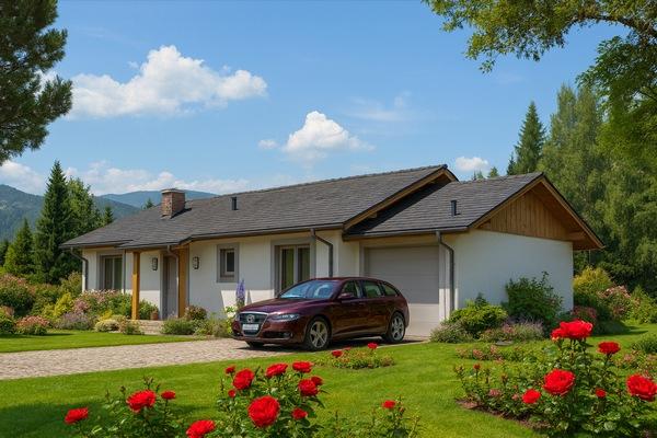 Projekt domu szkieletowego A-108 "DOM CHMIELOWA" - wizualizacja