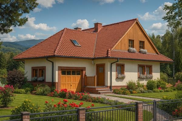 Projekt domu szkieletowego L-40 "DOM WIŚLANA" - wizualizacja