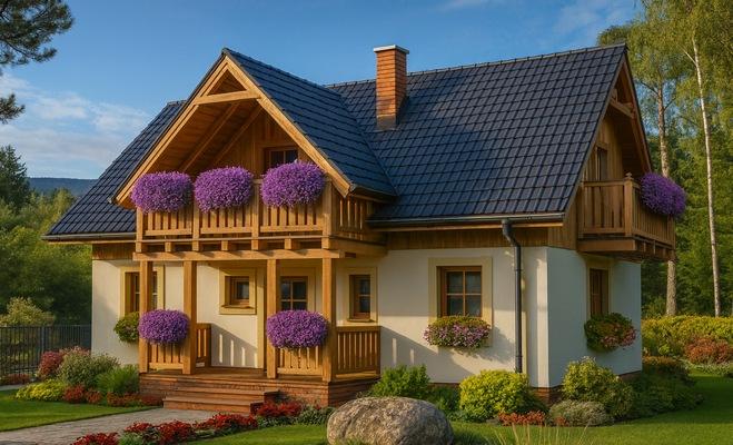 Projekt domu szkieletowego L-30 "DOM LUDOWA" - wizualizacja