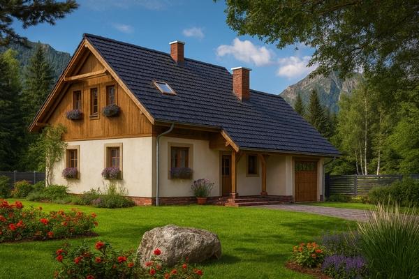 Projekt domu murowanego L-55 "DOM BLISKA" - wizualizacja