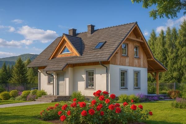 Projekt domu drewnianego L-84 "DOM KRÓTKA" - wizualizacja